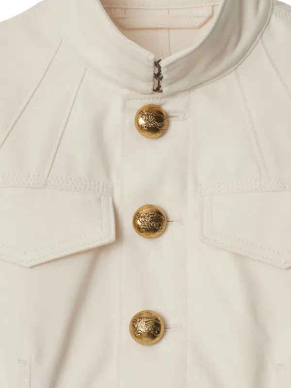 【関税込み】Burberry Cotton cropped jacket Burberry Cropped Cotton Jacket | White | FARFETCH