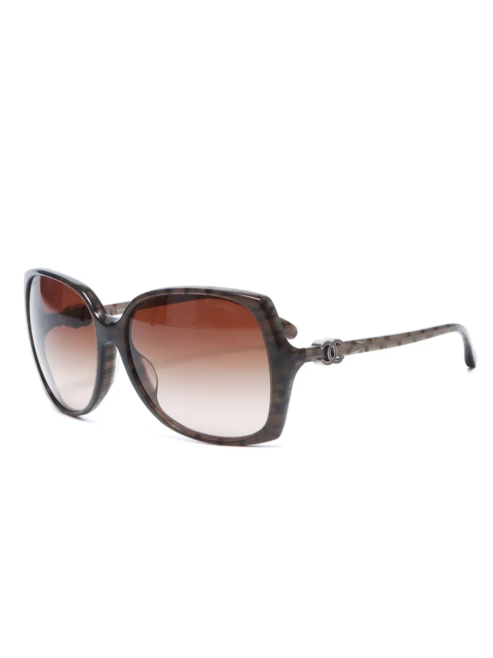 CHANEL Pre-Owned 2000-2010s CC butterfly-frame sunglasses - Bruin