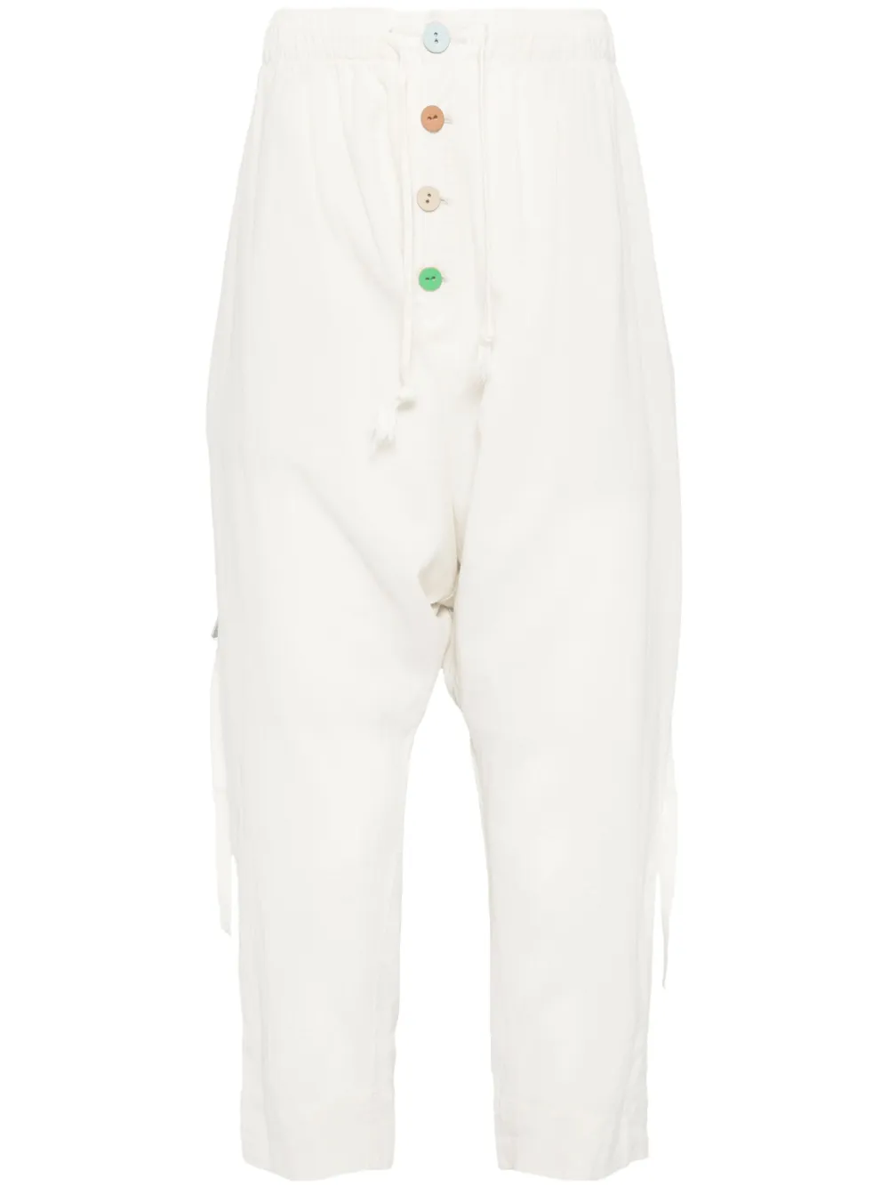 Undercover drawstring drop-crotch trousers | Neutrals | Image 1