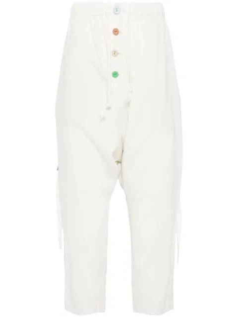 Undercover pantalones drop crotch con cordones en la pretina