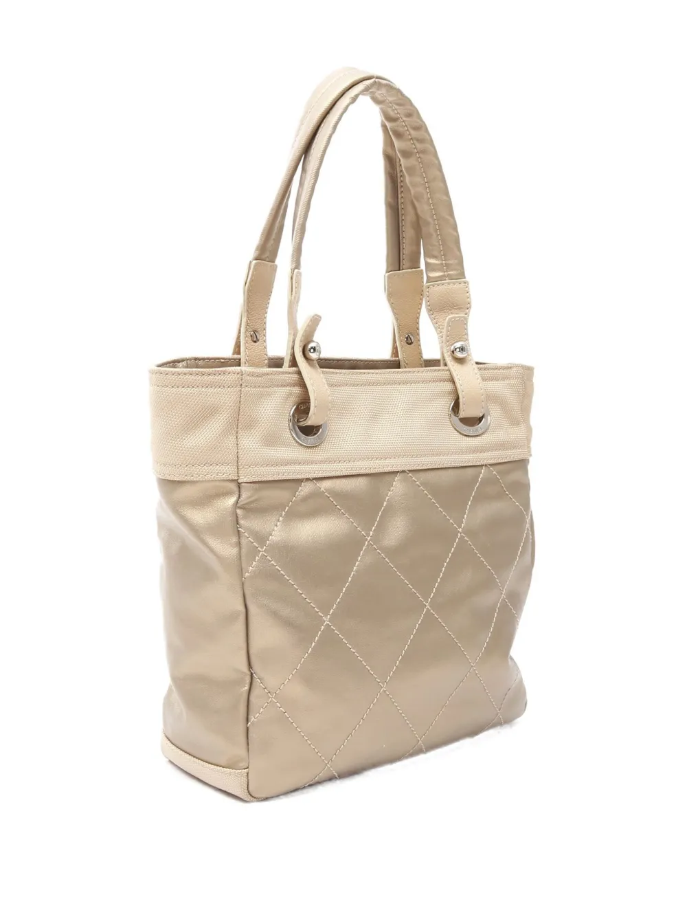 Pre-owned Chanel 2006-2008 Paris Biarritz Pm Tote Bag In Neutrals