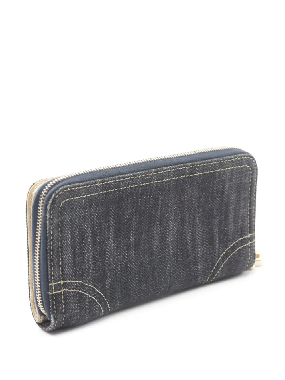 CHANEL Pre-Owned 2005-2006 Coco Mark denim wallet - Blauw