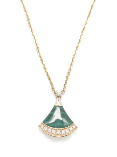 Bvlgari Pre-Owned قلادة 'ديفاز دريم' ذهب وردي عيار 18 كلاسيكية مرصعة بألماس وحجر المالاكيت من عقد 2010