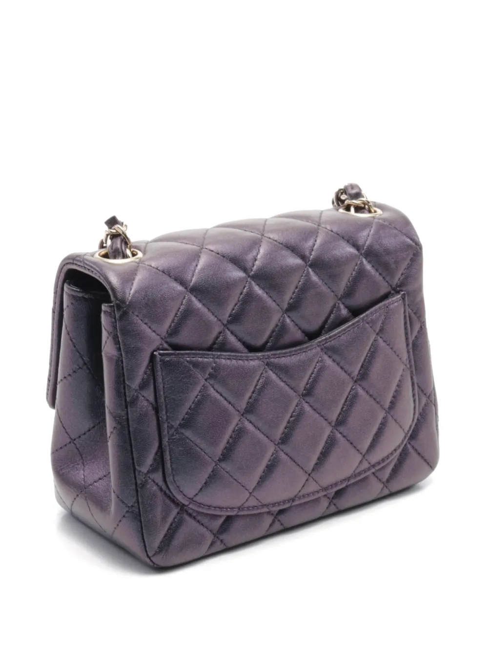 Pre-owned Chanel 2021 Flap Mini Shoulder Bag In Purple