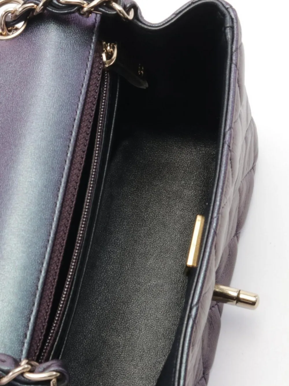 Pre-owned Chanel 2021 Flap Mini Shoulder Bag In Purple