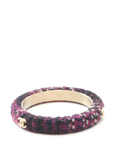 CHANEL Pre-Owned 1986-1988 tweed bangle bracelet