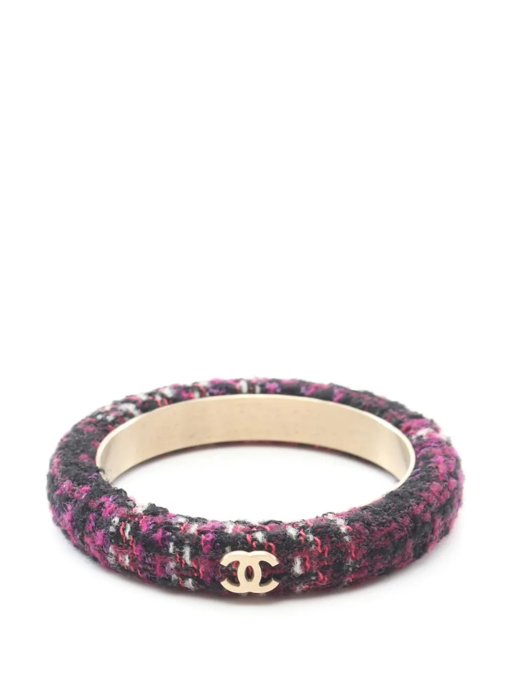 CHANEL Pre-Owned 1986-1988 tweed armband - Goud