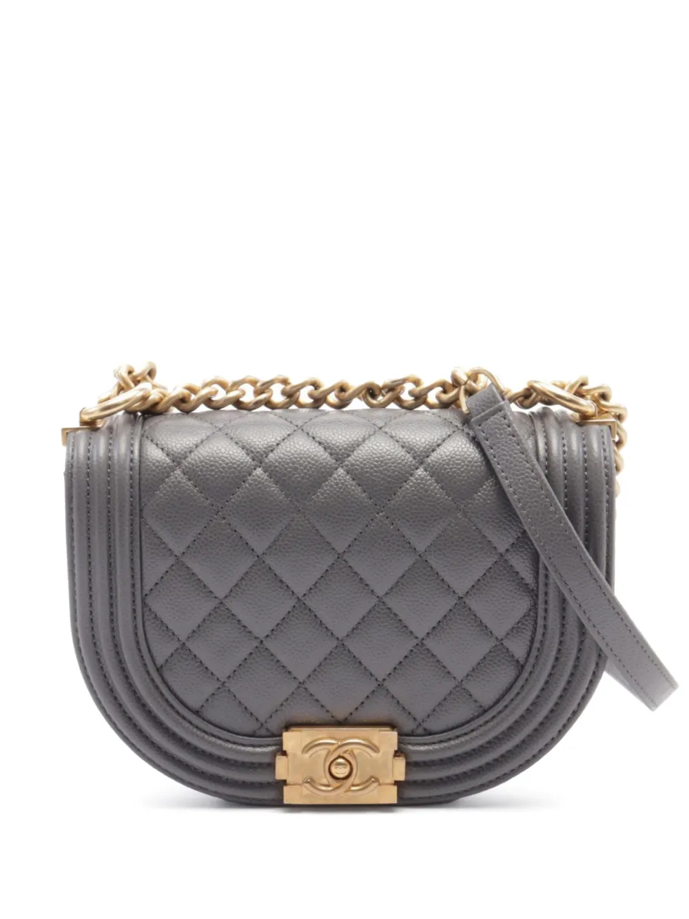 CHANEL Pre-Owned 2021’s Round Boy crossbody bag – Grey