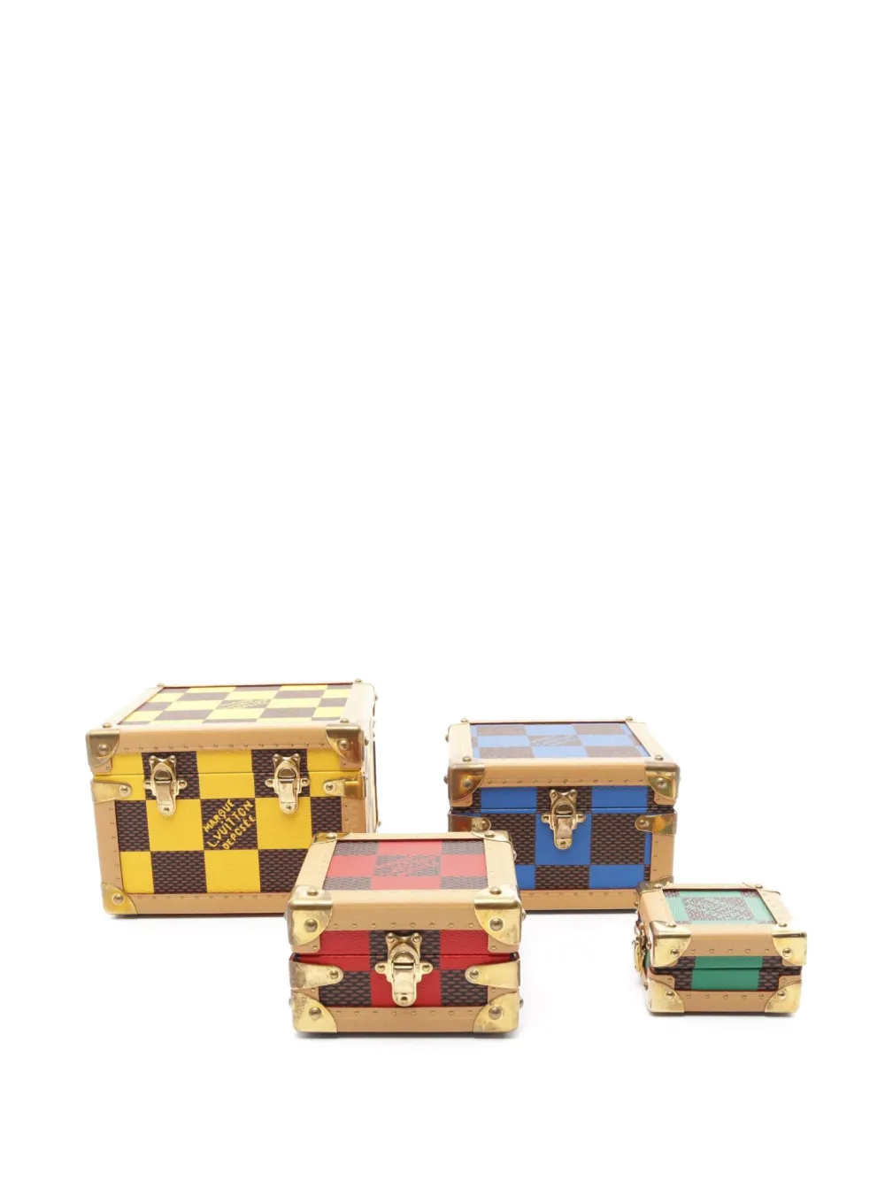 Louis Vuitton Pre-Owned 2021 Malle Pyramid trunk case set (set of four) | Yellow | Image 1