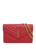 Saint Laurent Pre-Owned 2010s chevron-quilted clutch bag - Red