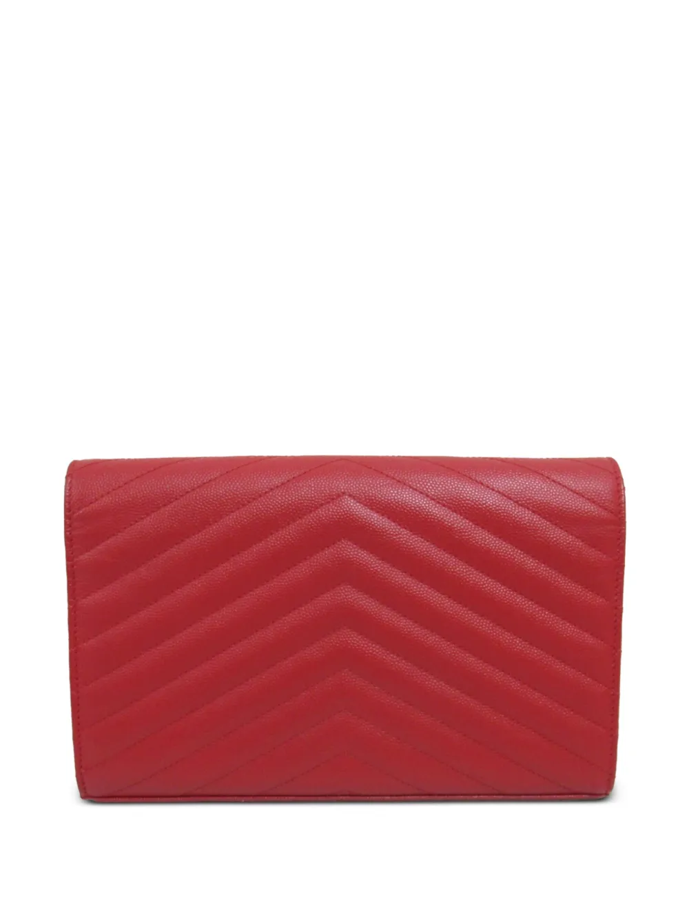 Saint Laurent Pre-Owned 2010s gewatteerde clutch met chevron streep - Rood