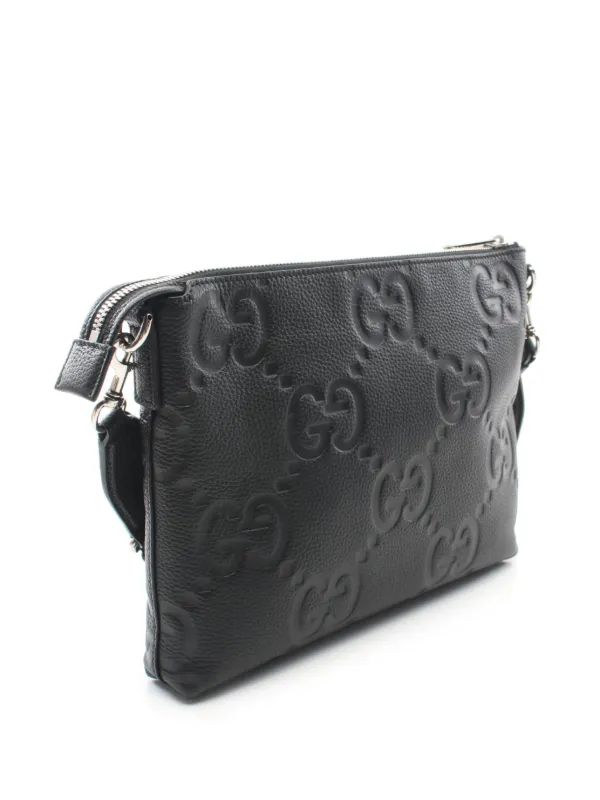 Gucci Pre-Owned 20s ジャンボ GG メッセンジャーバッグ M | ブラック