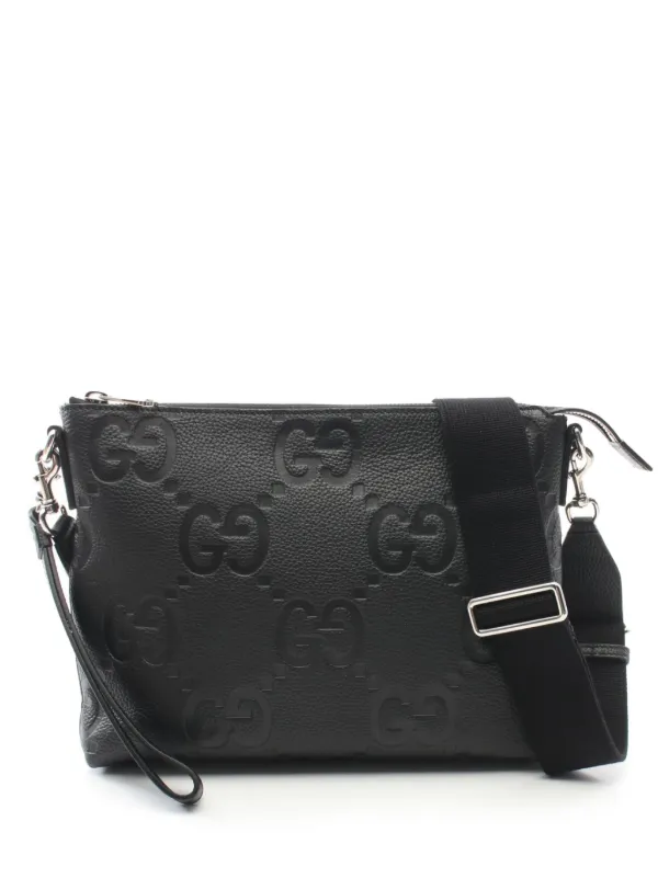 【GUCCI】国内発送 ショルダーバッグ GG JUMBO メッセンジャー GG jumbo medium crossbody bag in black leather | GUCCI® US