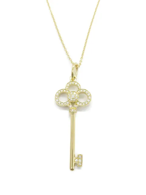 Tiffany & Co. Pre-Owned قلادة 'كراون كي' كلاسيكية ذهب أصفر عيار 18 مرصعة بألماس من عقد 2010