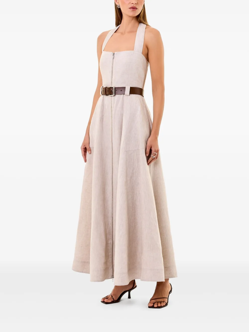 Nicholas Anastasia midi-jurk Beige