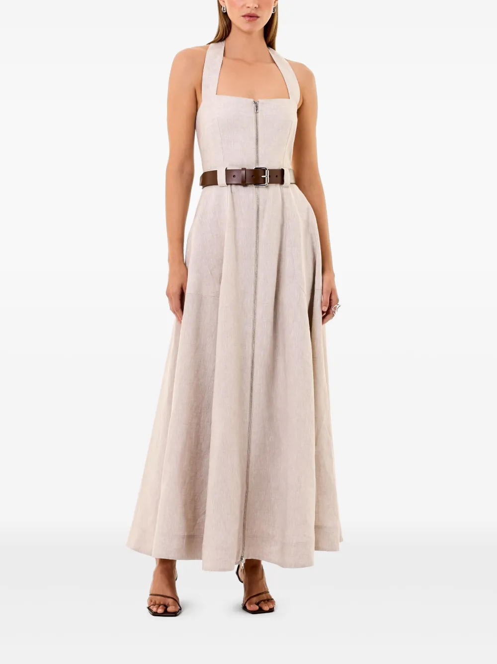 Nicholas Anastasia midi-jurk Beige