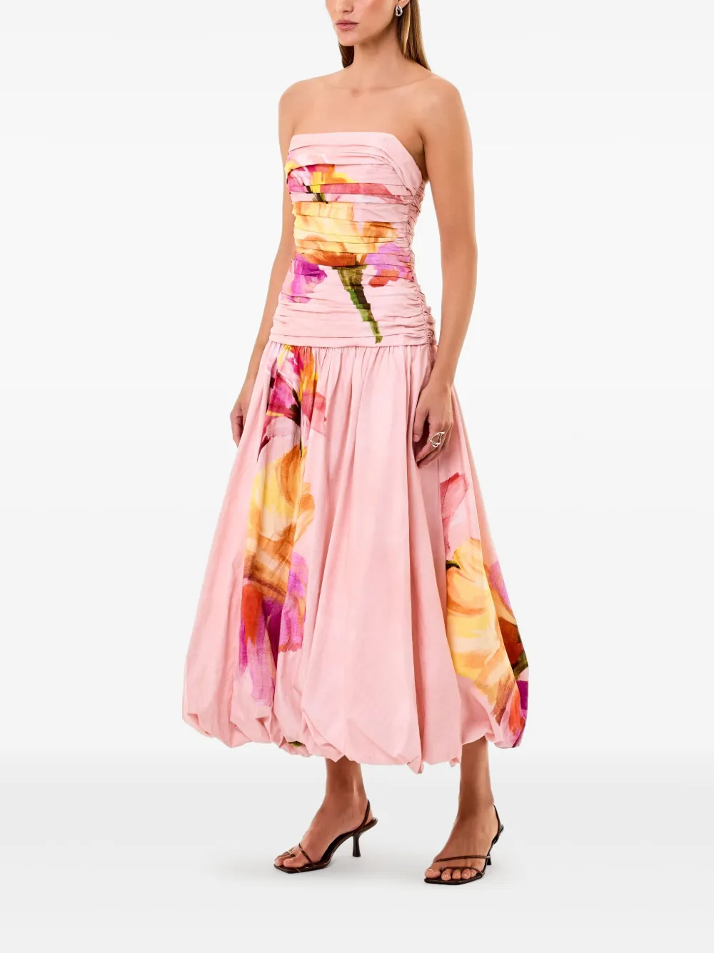 Nicholas Despina strapless midi-jurk Roze
