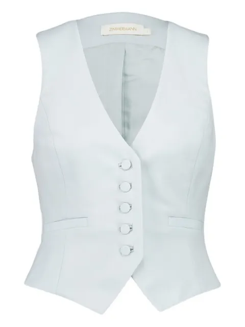 ZIMMERMANN Sea Foam V-neck button waistcoat