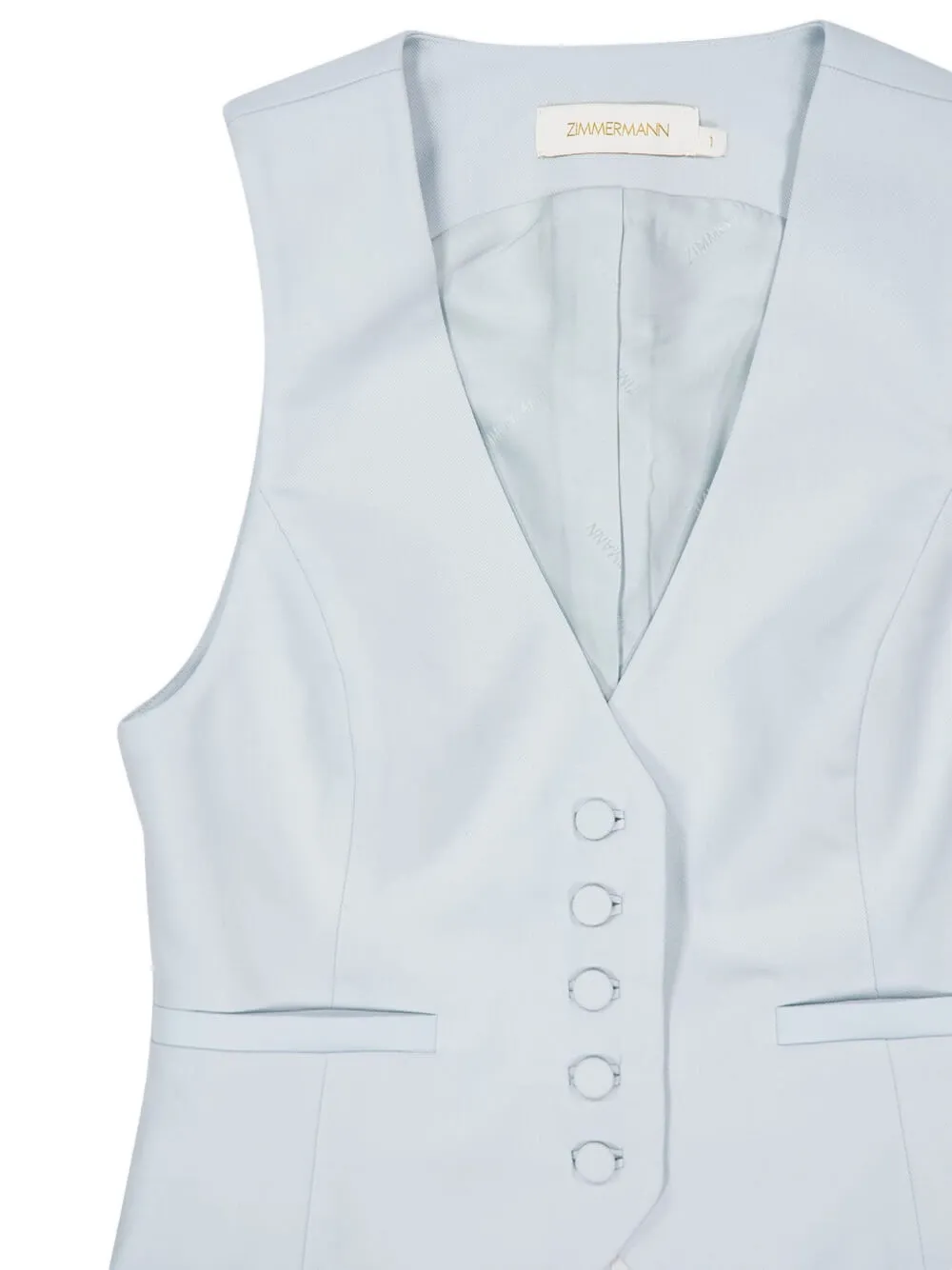 ZIMMERMANN Sea Foam gilet met V-hals en knopen Blauw