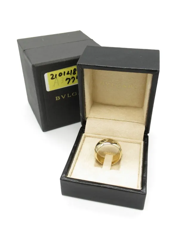 Bvlgari Pre-Owned 10s 18K Yellow Gold Monologo Ring Gold