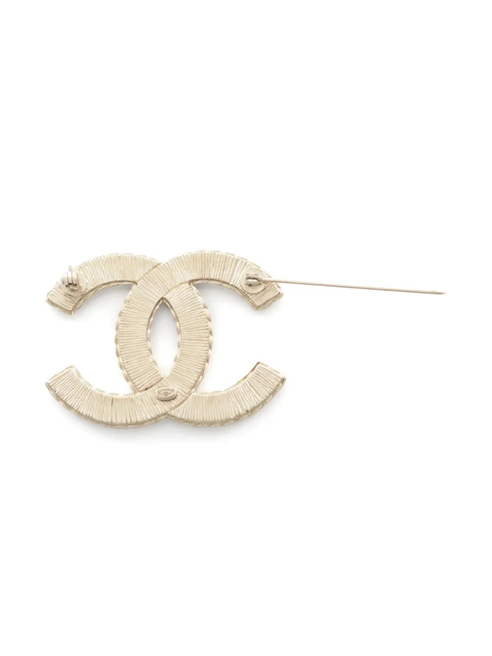 CHANEL Pre-Owned 1986-1988 pre-owned CC broche - Goud