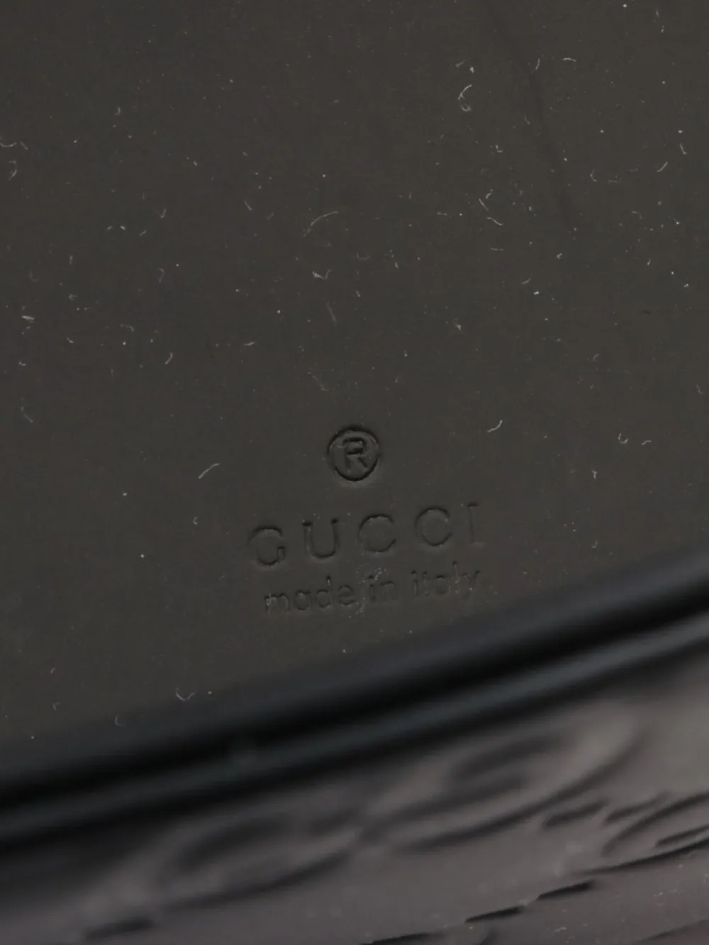 Pre-owned Gucci 2020s Gg Rubber Effect Handbag In Black