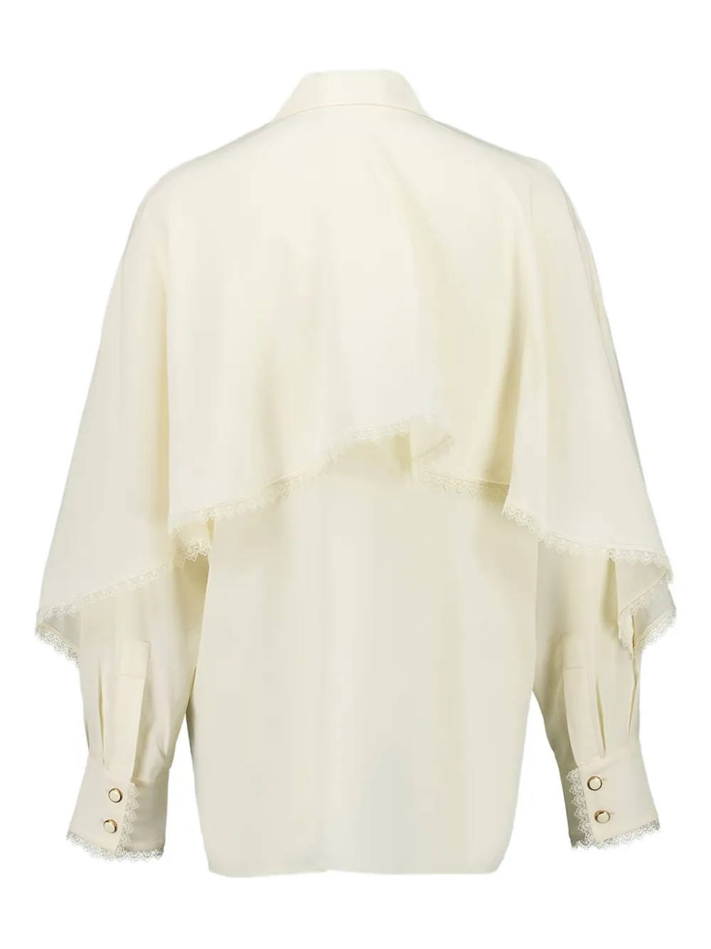 ZIMMERMANN lace-trimmed cape blouse - Beige