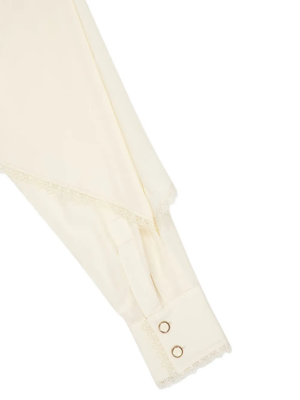 ZIMMERMANN Blouse met cape en kanten afwerking Beige