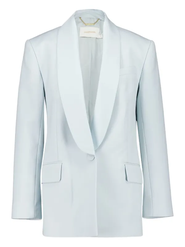 Zimmermann Shawl-collar Single-breasted Jacket in Blue