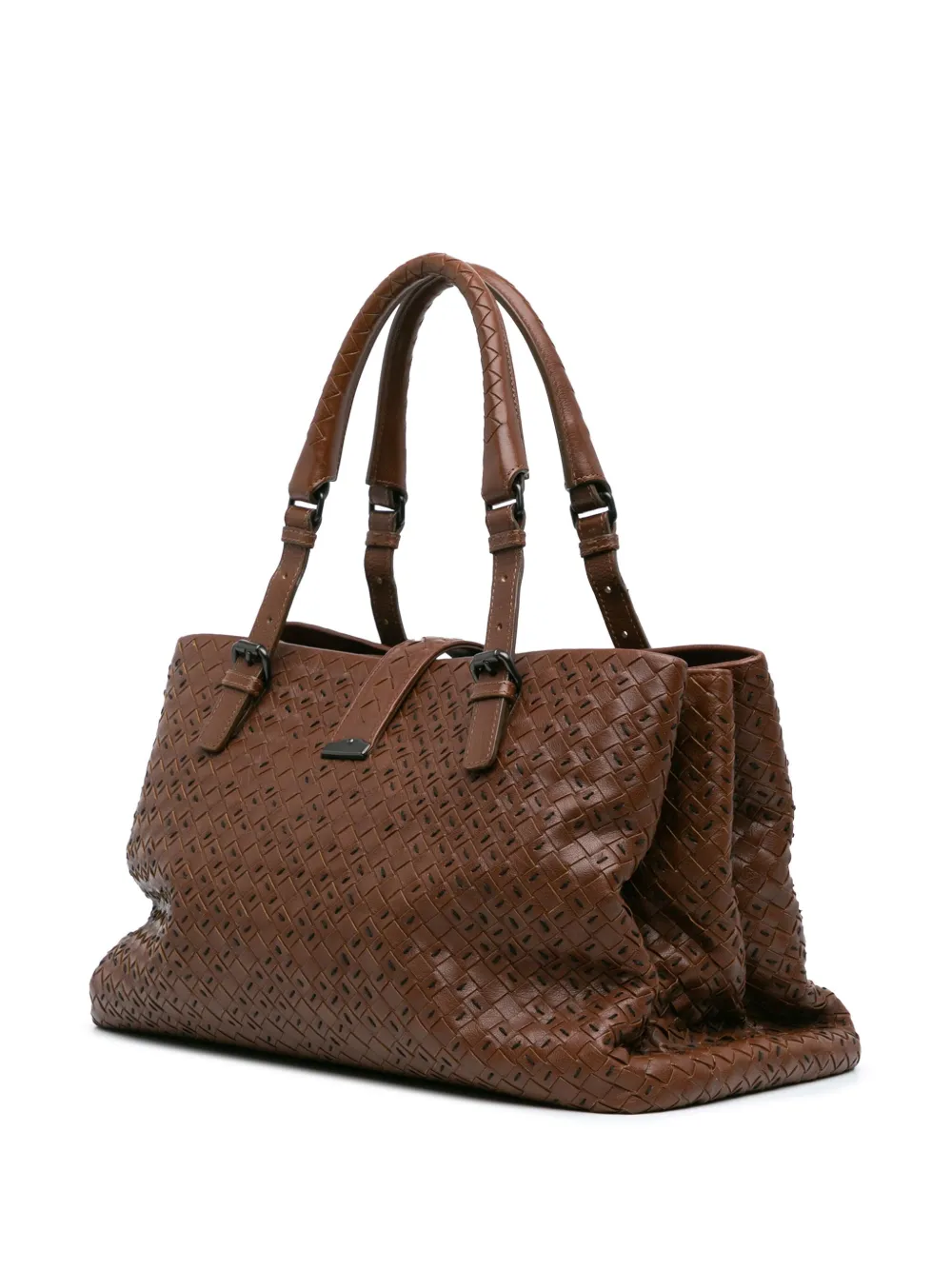 Bottega Veneta Pre-Owned 2010 grote Chene Tratteggiato Intrecciato Roma shopper - Bruin