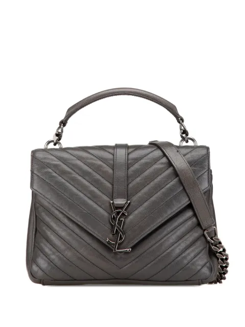Saint Laurent Pre-Owned 2018-2024 Medium Monogram Chevron Sheepskin College satchel