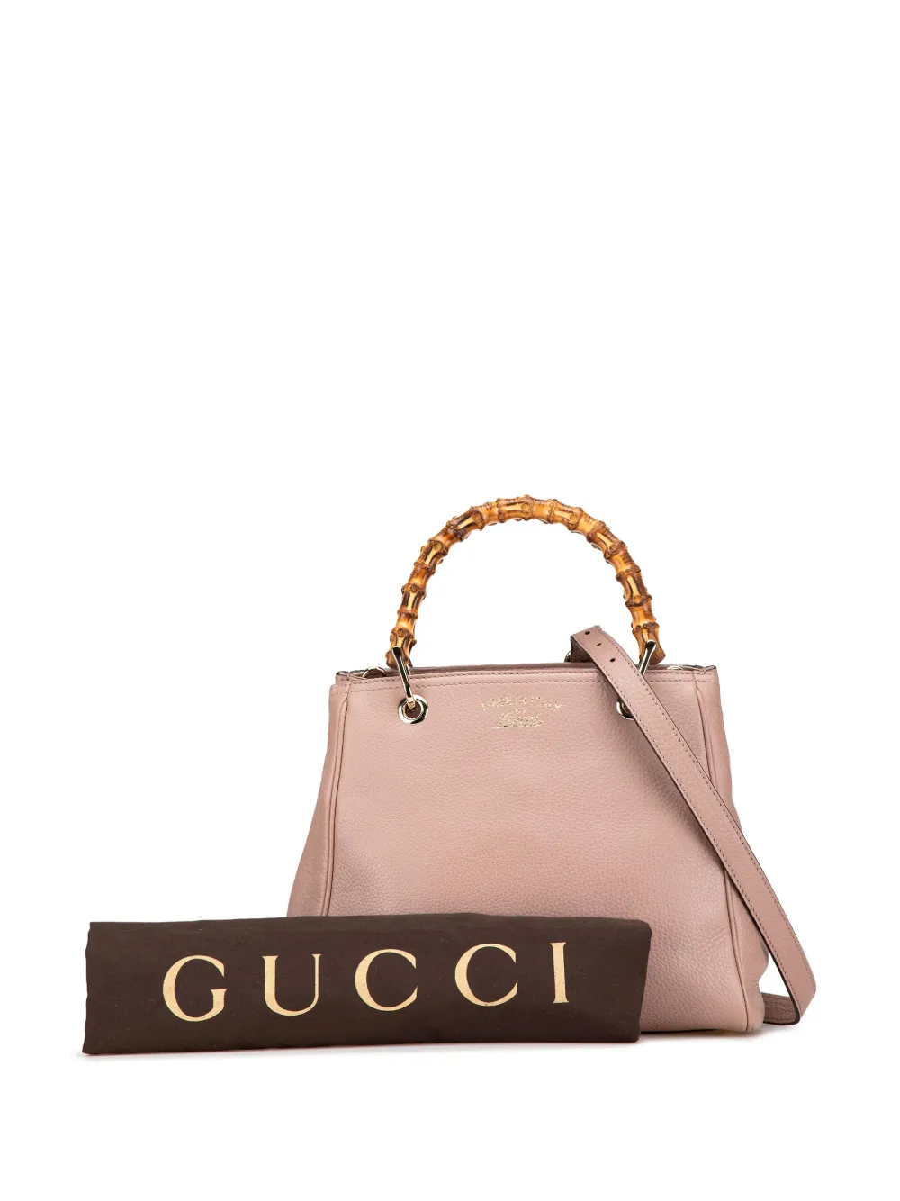 Gucci Pre-Owned Borsa shopper piccola in pelle di vitello con dettagli in bambù 2000-2015 | Image 6