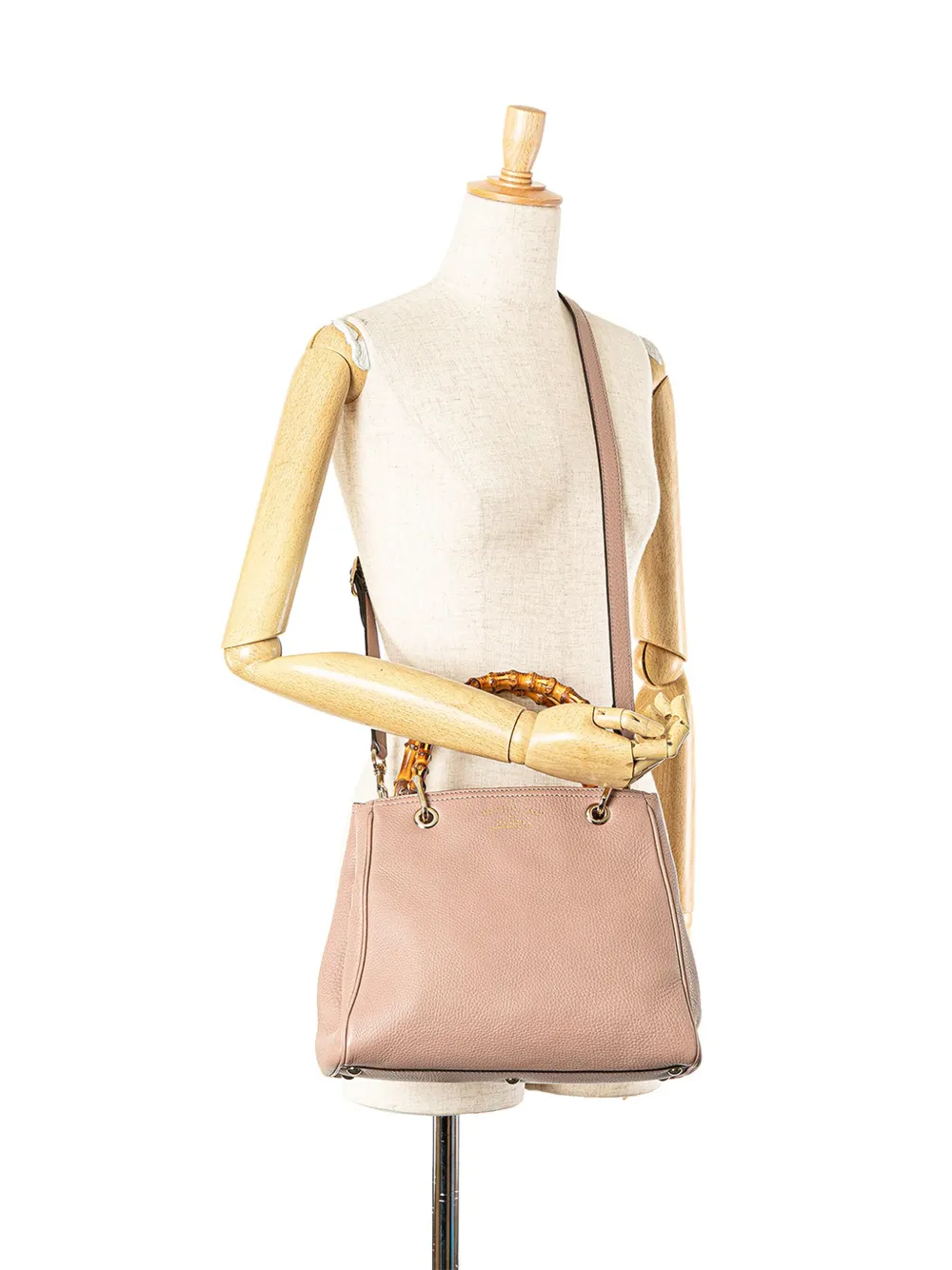 Gucci Pre-Owned Borsa shopper piccola in pelle di vitello con dettagli in bambù 2000-2015 | Image 7