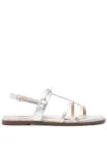 TWINSET Oval T-plaque flat sandals - Silver