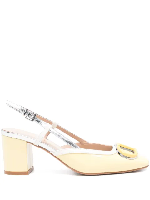 TWINSET 70mm faux-leather sling back pumps