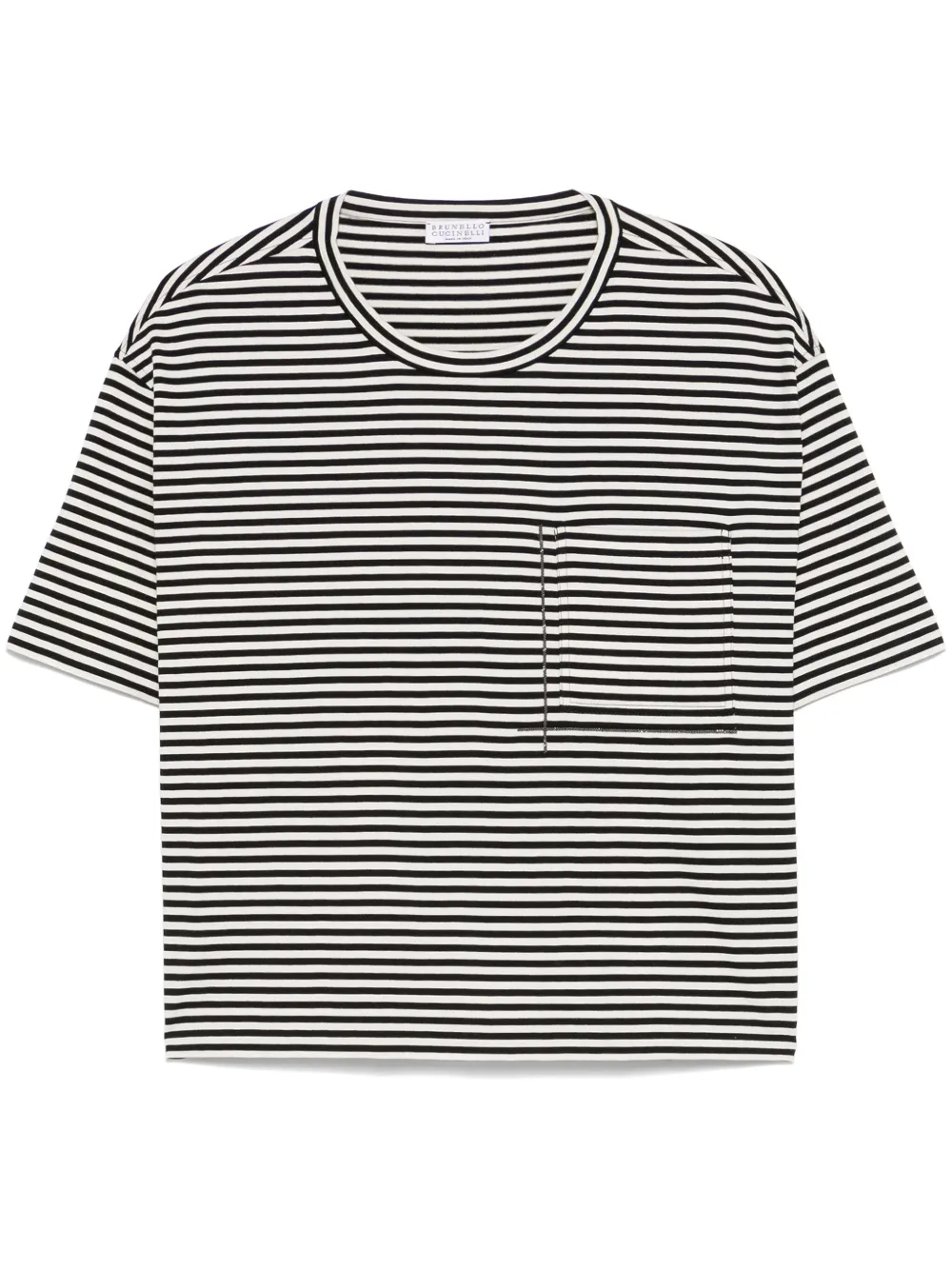 Brunello Cucinelli Gestreept T-shirt Zwart