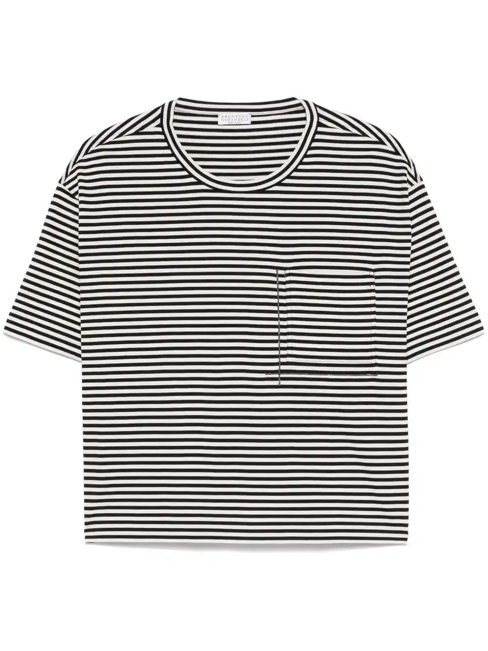 Brunello Cucinelli Striped T-shirt In Black