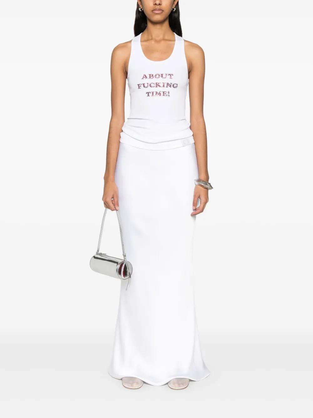 Stella McCartney Tanktop verfraaid met kristallen - Wit