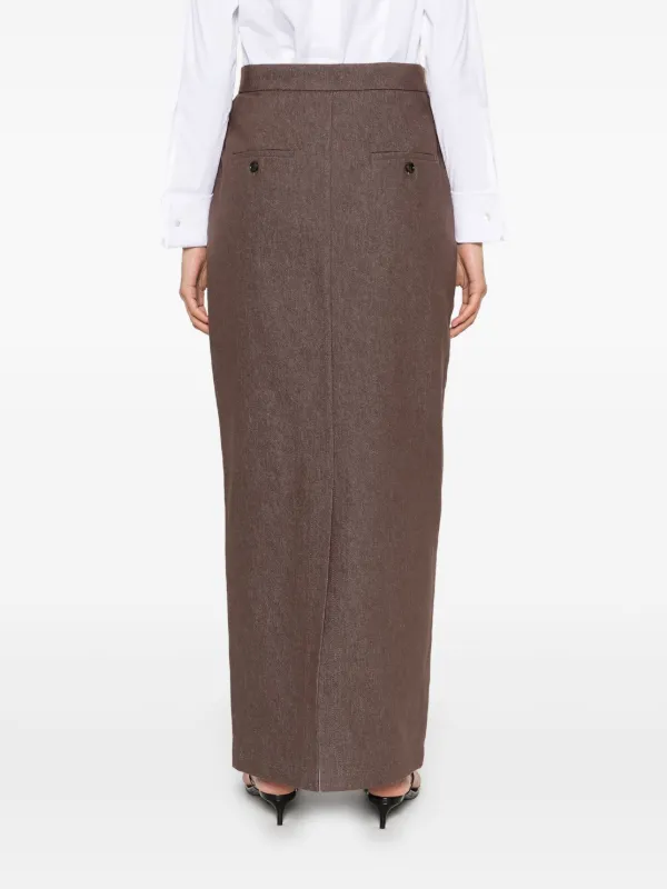 【関税&送料込】Max Mara Brown Cotton Pianosa Skirt Max Mara Pianosa Midi Skirt | Brown | FARFETCH