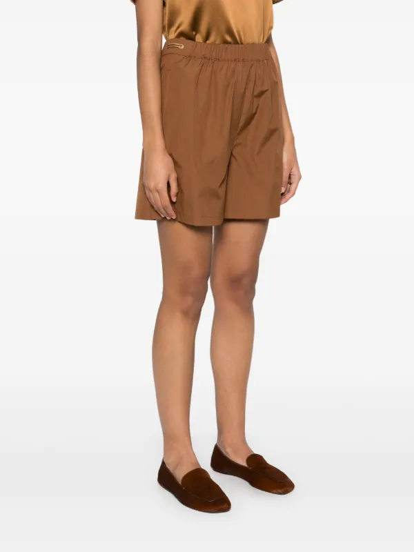 ショートパンツ MAX MARA Haway cotton shorts Marrone Cotton poplin shorts, tobacco | 