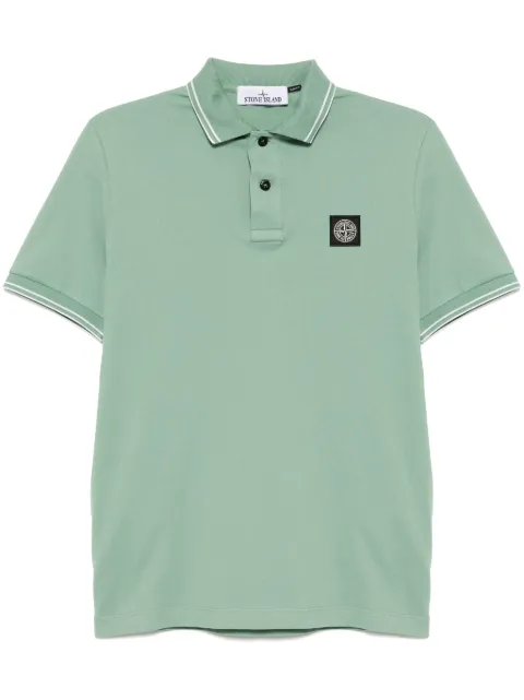 Stone Island logo-patch polo shirt