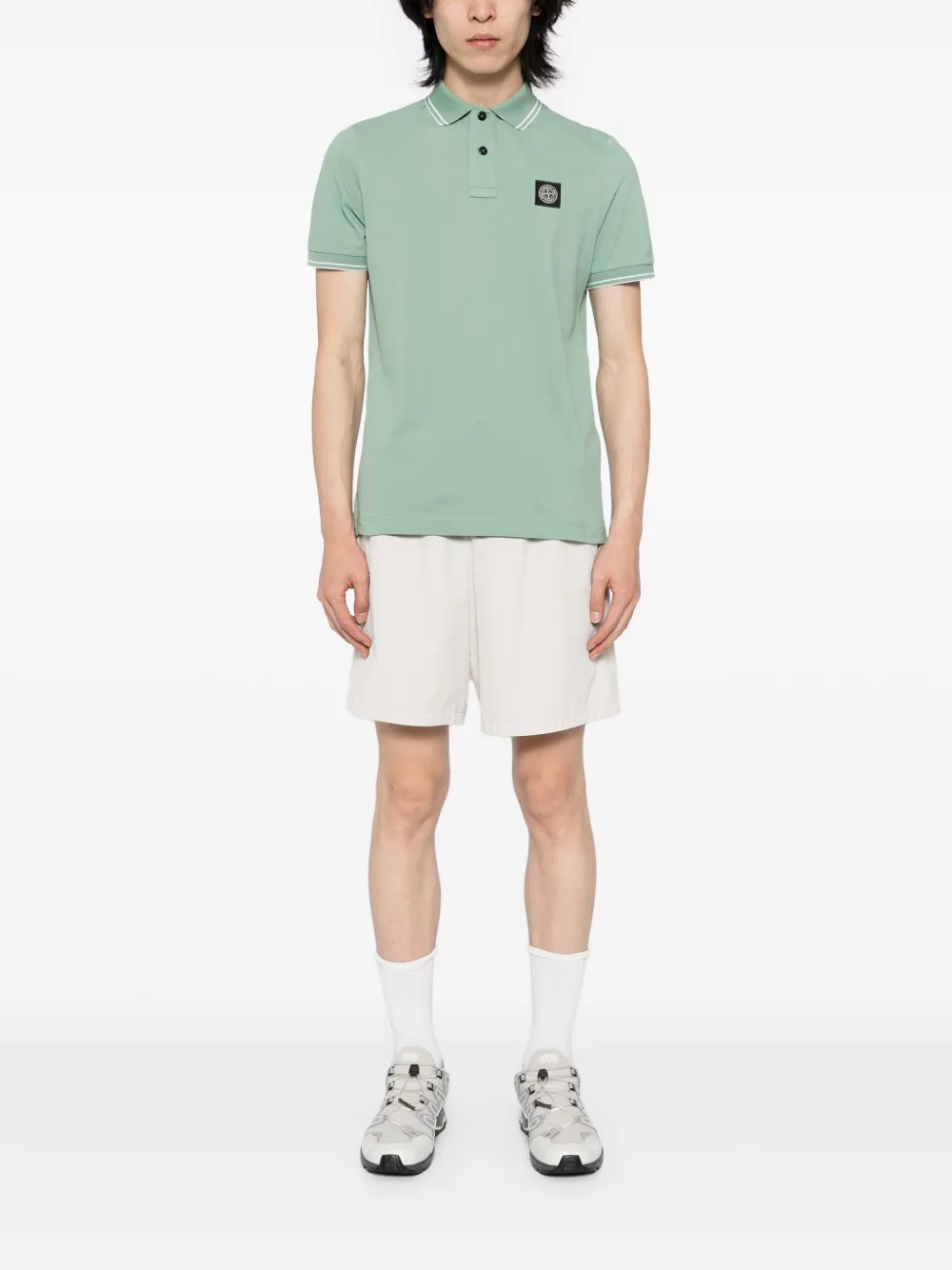 Stone Island Poloshirt met logopatch - Groen