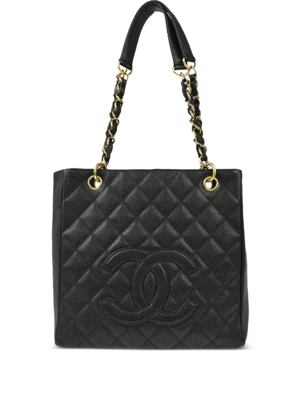 Chanel Pre-owned 2005 Petite Shopping Tote Bag in Black