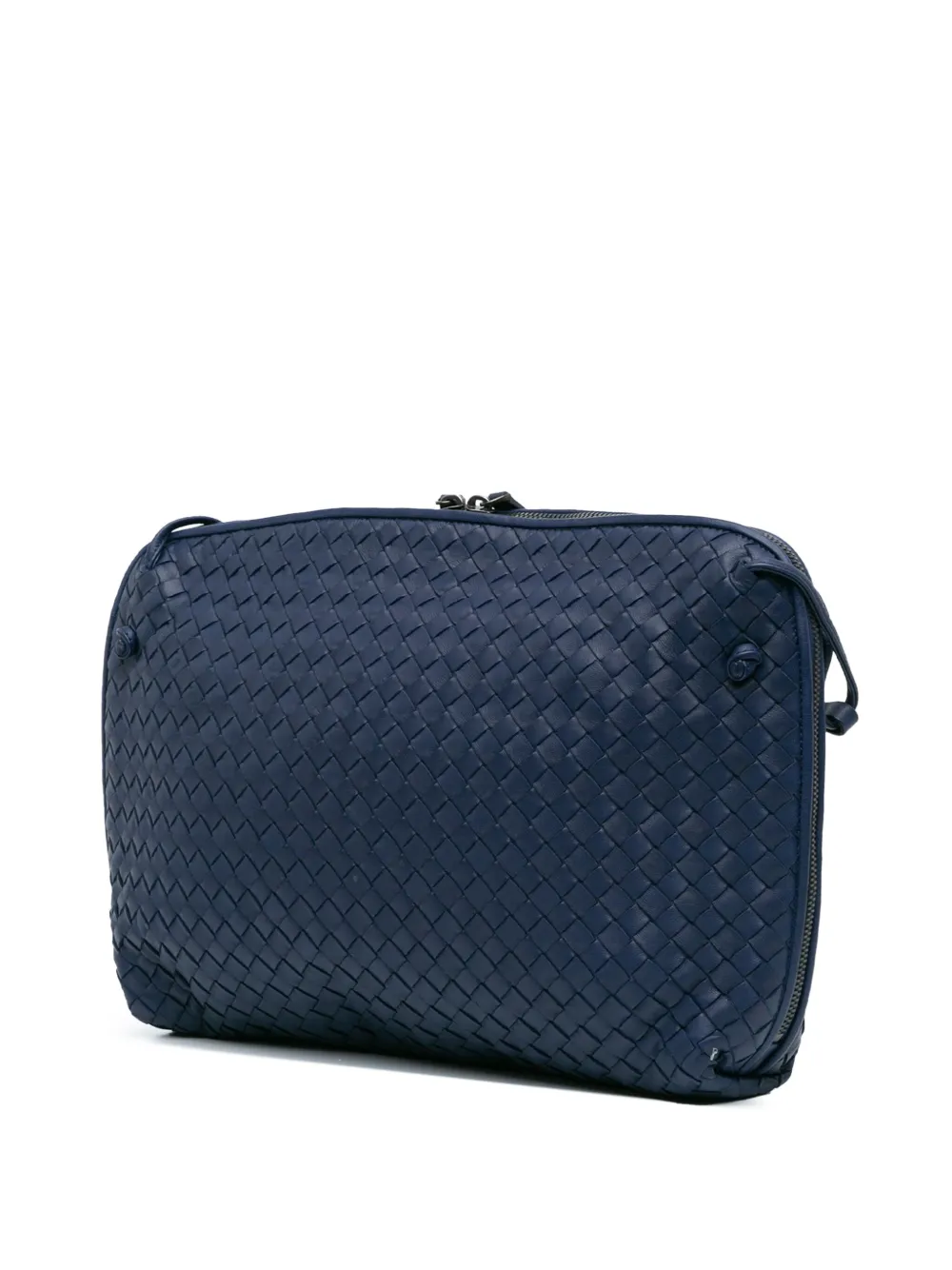 Bottega Veneta Pre-Owned 2012-2024 grote Nappa Intrecciato Nodini crossbodytas - Blauw