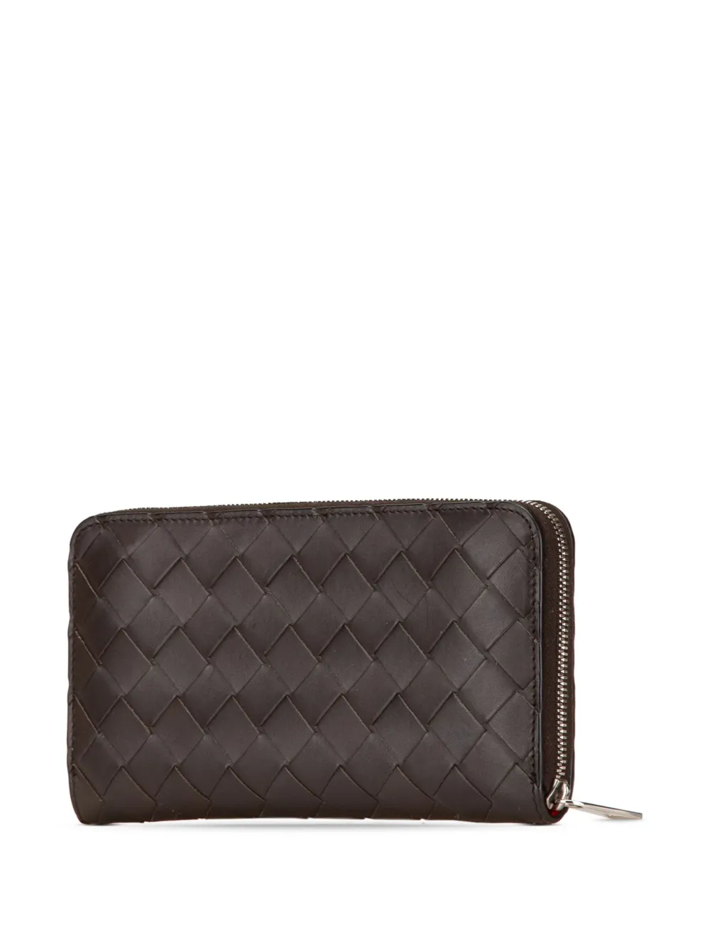 Bottega Veneta Pre-Owned 2012-2024 Intrecciato Zip Around leren lange portemonnee - Bruin