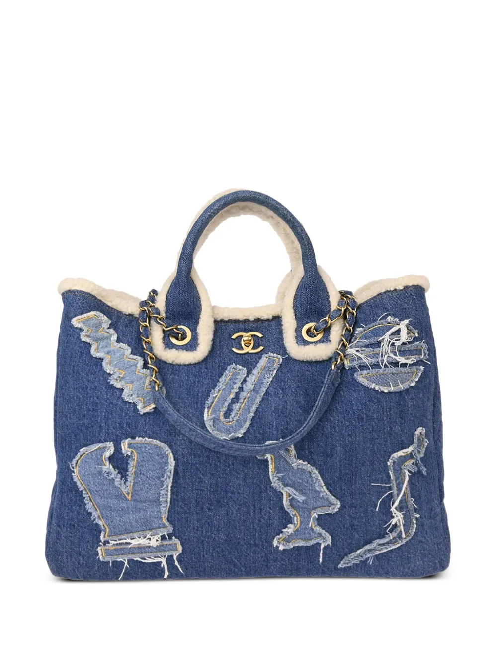 CHANEL Pre-Owned 2019 Paris-Egypt Hieroglyph 2wayハンドバッグ - ブルー CHANEL Pre-Owned 2019 Paris-Egypt Hieroglyph 2wayハンドバッグ - ブルー