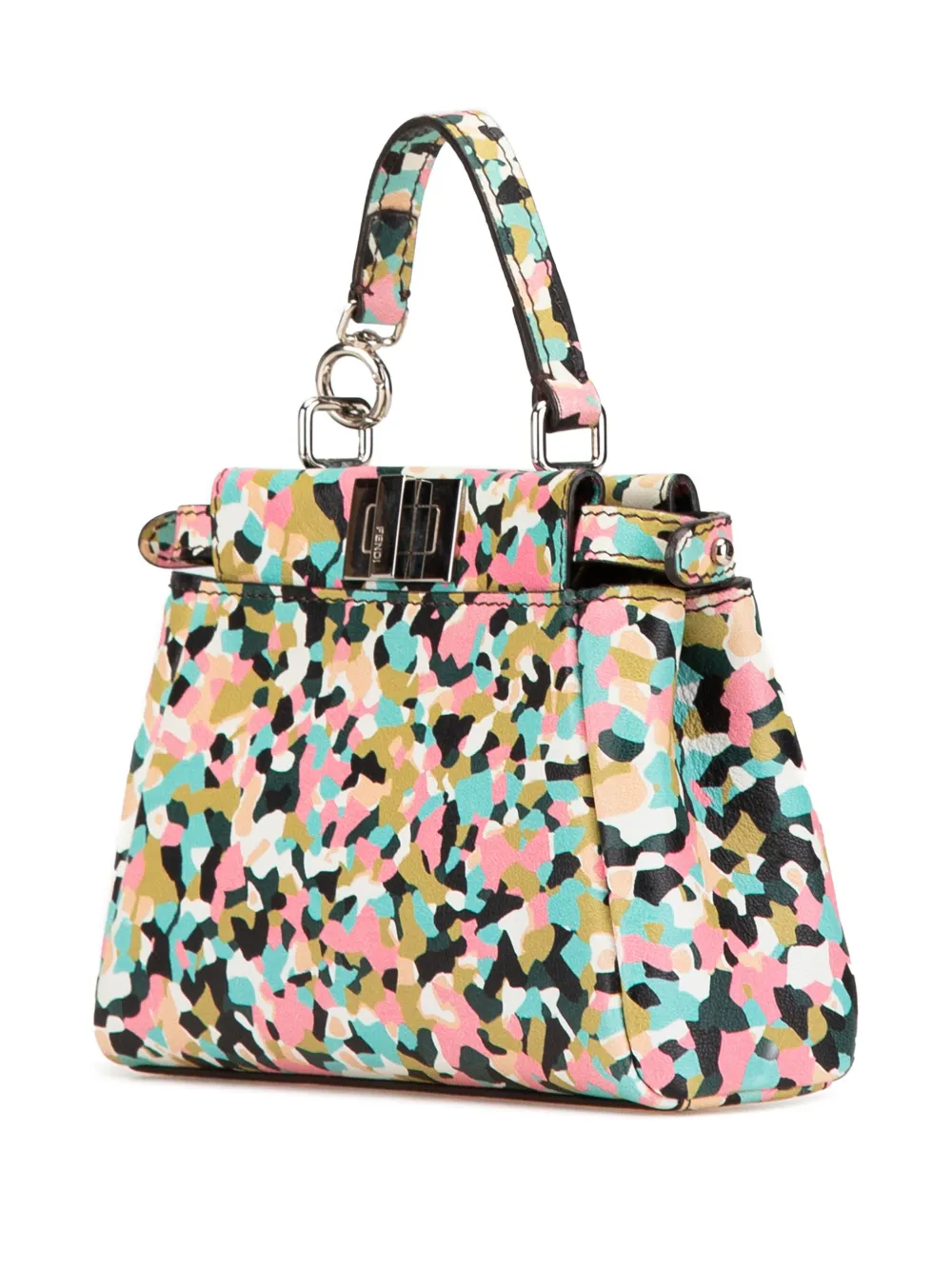 Fendi Pre-Owned 2010-2024 Micro Nappa Peekaboo boekentas met print - Roze