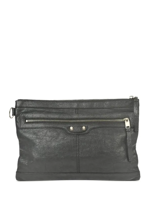 Balenciaga Pre-Owned 2010s Clip M Clutch Bag | Grey | FARFETCH