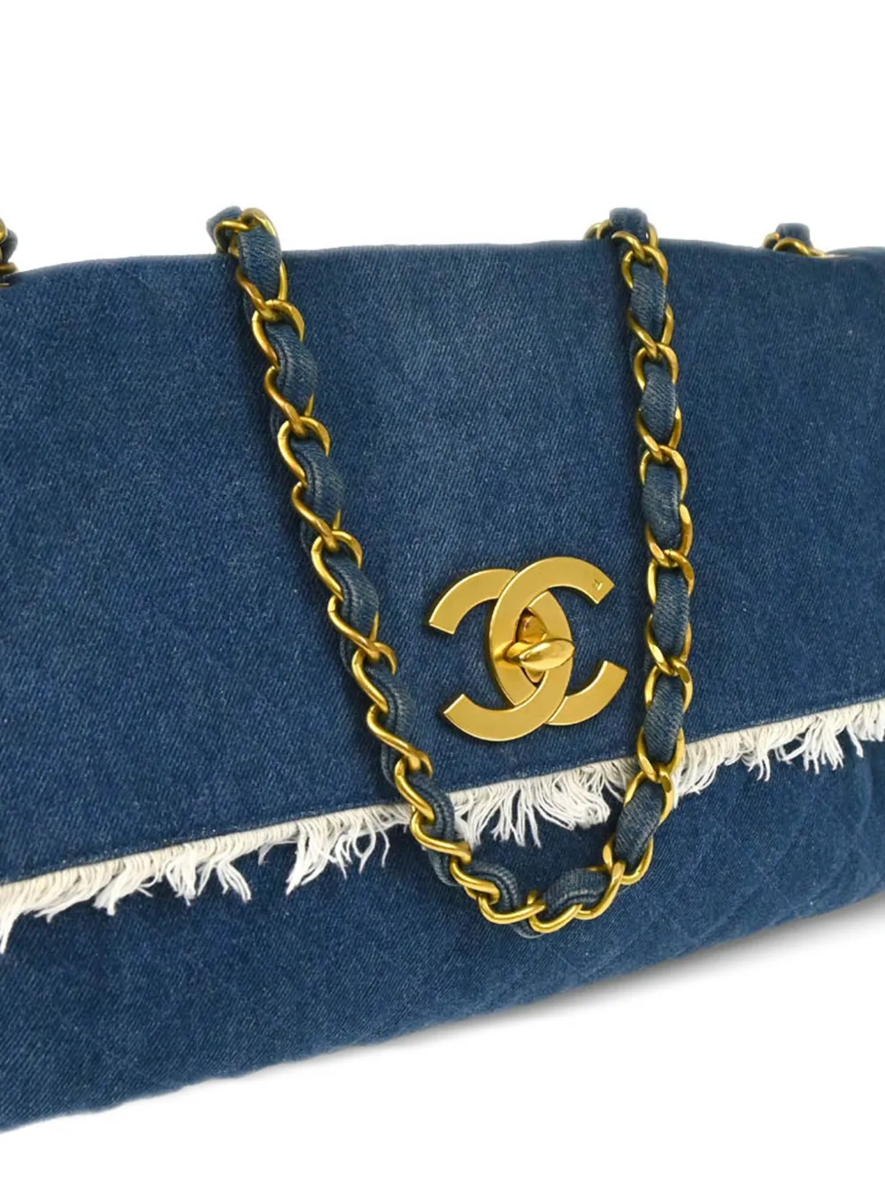 Pre-owned Chanel 1992 Classic Flap Shoulder Bag In 蓝色