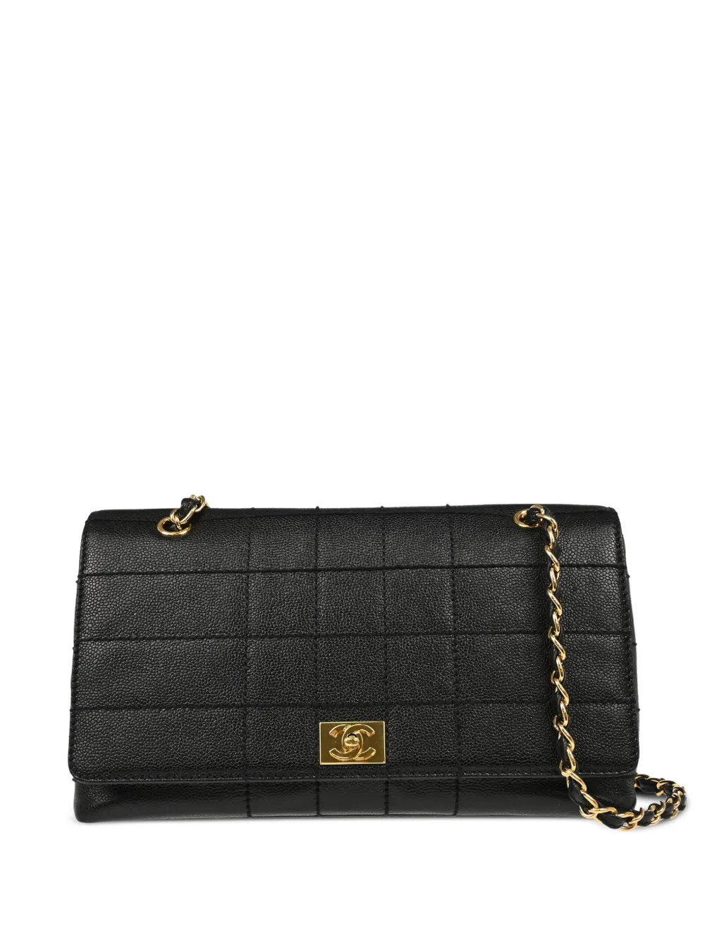 CHANEL Pre-Owned 2002 チョコバー ショルダーバッグ - ブラック CHANEL Pre-Owned 2002 チョコバー ショルダーバッグ - ブラック